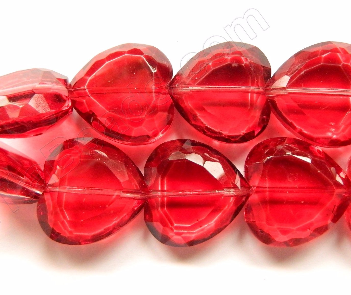 Dark Red Crystal  -  Big Faceted Heart 8"