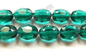 Dark Emerald Crystal Qtz  -  Faceted Ovals