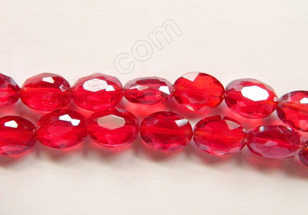Dark Red Win. Crystal Qtz  -  Faceted Ovals