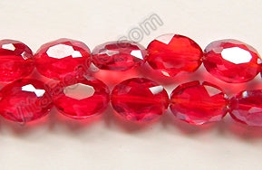 Dark Red Win. Crystal Qtz  -  Faceted Ovals