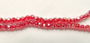 Coated Red Win. Crystal Quartz  -  Faceted Round  14"