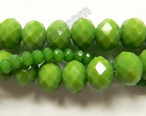 New Olive Green Quartz  -  Faceted Rondel   16"