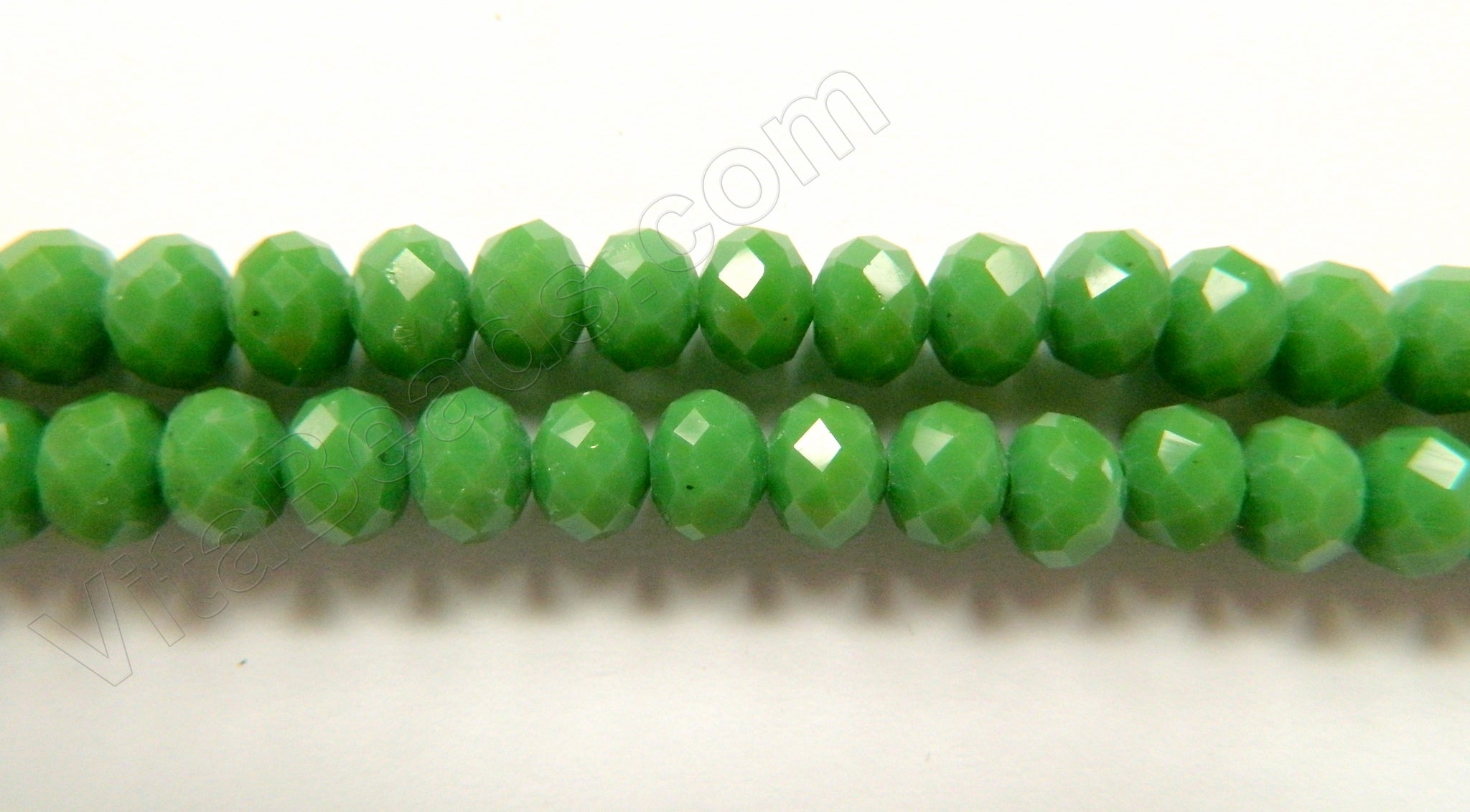 New Forest Green Quartz  -  Faceted Rondel   16"     8 x 5 mm