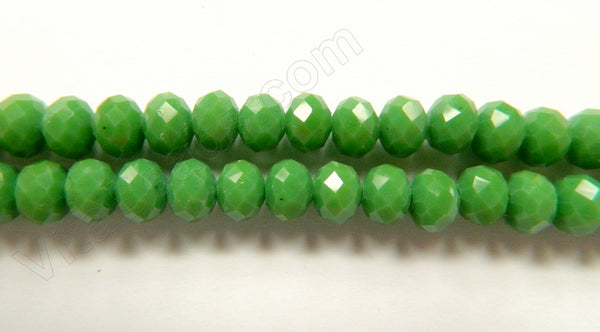 New Forest Green Quartz  -  Faceted Rondel   16"     8 x 5 mm