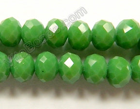 New Forest Green Quartz  -  Faceted Rondel   16"     8 x 5 mm