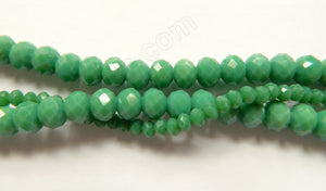 New Emerald Green Quartz  -  Faceted Rondel   16"