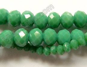 New Emerald Green Quartz  -  Faceted Rondel   16"