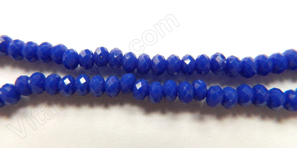 Dark Lapis Quartz  -  Faceted Rondel  16"     3 x 4 mm