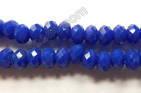 Dark Lapis Quartz  -  Faceted Rondel  16"     3 x 4 mm