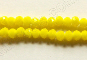 Bright Yellow Quartz  -  Faceted Rondel  16"     3 x 4 mm
