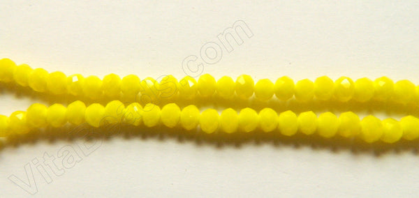 Bright Yellow Quartz  -  Faceted Rondel  16"     3 x 4 mm