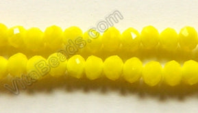 Bright Yellow Quartz  -  Faceted Rondel  16"     3 x 4 mm