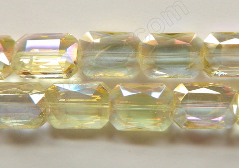 AB Coated Pineapple Crystal  -  Big Faceted Rectangles  14"