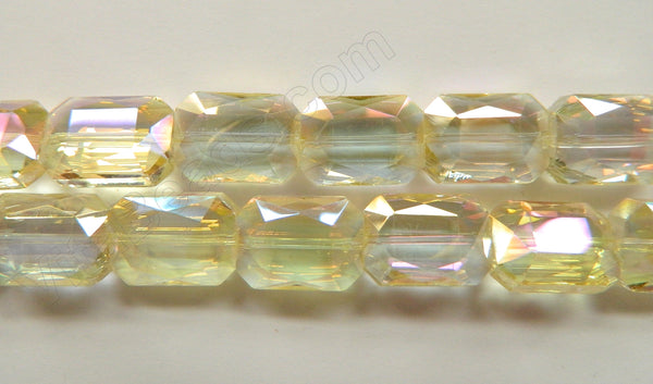 AB Coated Pineapple Crystal  -  Big Faceted Rectangles  14"