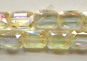 AB Coated Pineapple Crystal  -  Big Faceted Rectangles  14"