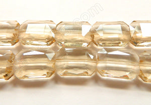 AB Coated Light Champ. Crystal  -  Faceted Rectangles  14"