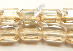 AB Coated Light Champ. Crystal  -  Faceted Rectangles  14"