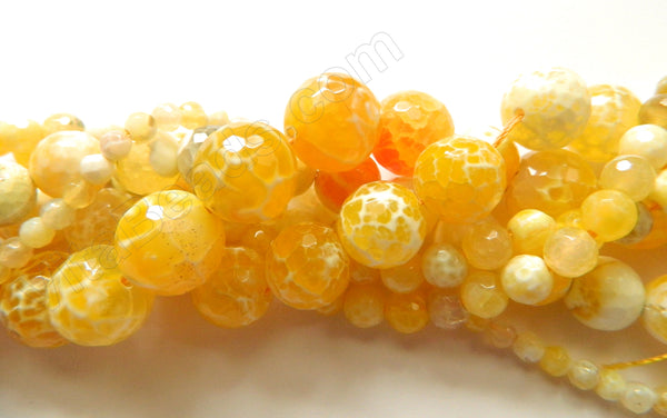 Yellow Fire Agate  -  Faceted Round  14"