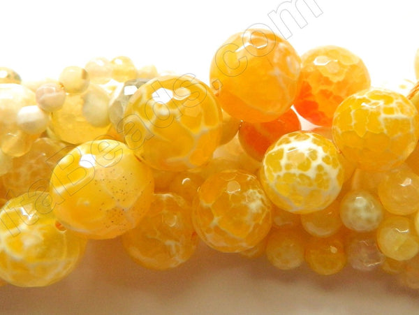 Yellow Fire Agate  -  Faceted Round  14"