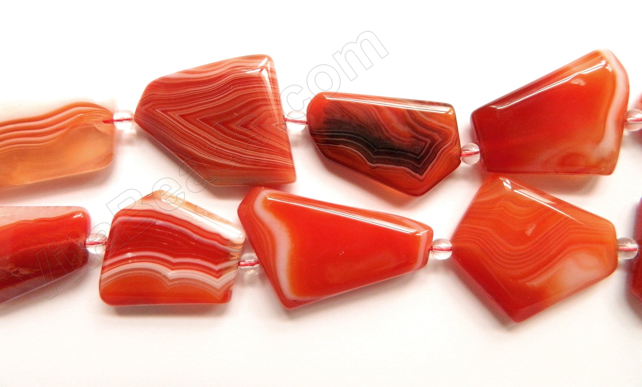 Carnelian w/ Stripes  -  Faceted Irregular Flat  16"