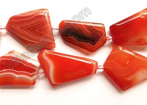 Carnelian w/ Stripes  -  Faceted Irregular Flat  16"