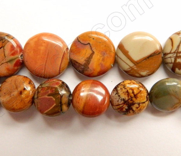 Fire Impression Jasper  -  Puff Coins  16"