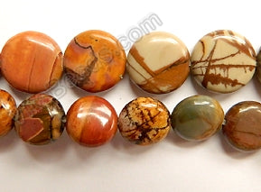 Fire Impression Jasper  -  Puff Coins  16"