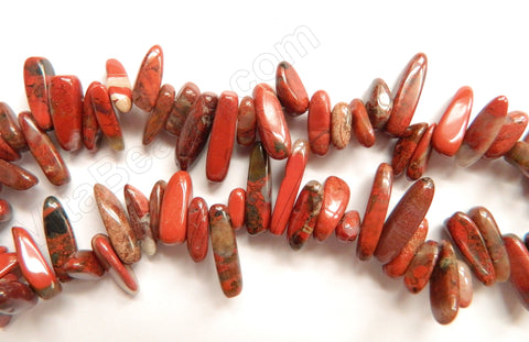 Poppy Jasper  -  Smooth Sticks 16"      6 x 18 mm