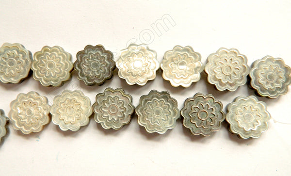 Mother of Pearl Shell (Grey)  -  Carved Mums 16"
