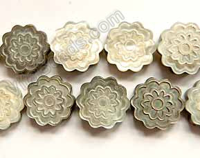 Mother of Pearl Shell (Grey)  -  Carved Mums 16"