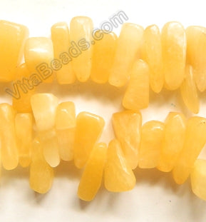 Yellow Jade  -  Irregular Top Drilled Long Chip Drops 16"     6 x 18 mm