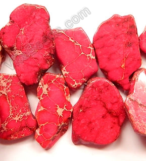 Red Impression Jasper AA  -  Top Drilled Irregular Slabs beads