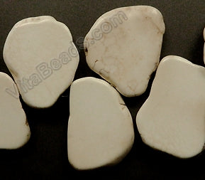 Ivory Crack Turquoise  -  Irregular Slabs Top Drilled 6"