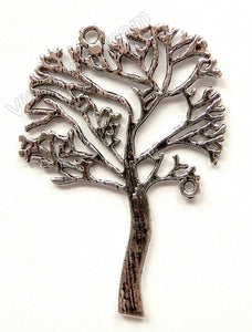 Free Form Tree Rhodium Plated Copper pendant