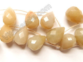 Natural Color Warm Agate - 13x18mm Faceted Teardrop 16"