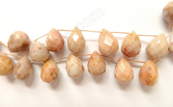 Pink Crazy Lace Agate  - 13x18mm Faceted Teardrop 16"