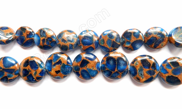 Blue Prase Pyrite  -  Puff Coins  16"