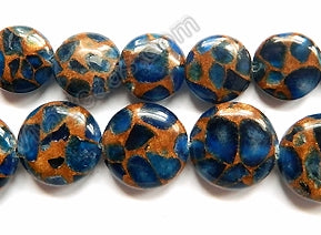 Blue Prase Pyrite  -  Puff Coins  16"