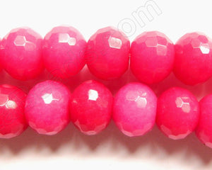 Magenta Jade  -  Big Faceted Rondels  16"