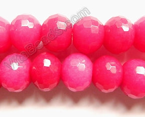 Magenta Jade  -  Big Faceted Rondels  16"