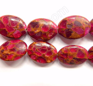 Dark Fuchsia Prase Pyrite  -  Puff Ovals  16"