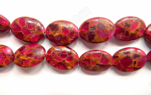 Dark Fuchsia Prase Pyrite  -  Puff Ovals  16"