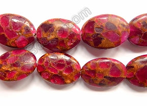 Dark Fuchsia Prase Pyrite  -  Puff Ovals  16"