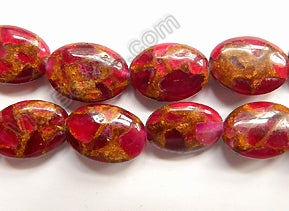 Dark Fuchsia Prase Pyrite  -  Puff Ovals  16"