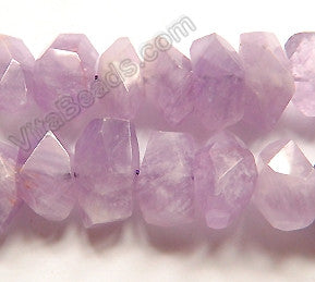 Amethyst Light AA  -  Center Cut Faceted Tumble  16"     12 - 20 mm