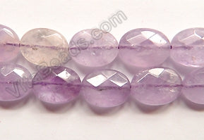 Amethyst Light Quartz A  -  Faceted Oval  16"