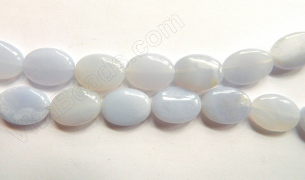 Blue Chalcedony Natural  -  Puff Ovals 16"