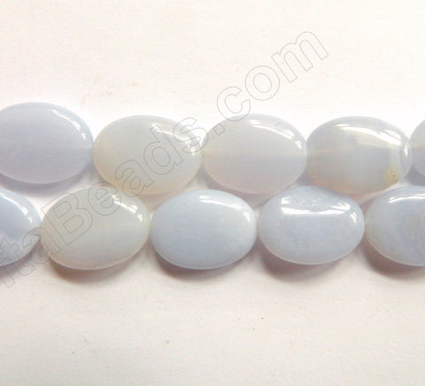 Blue Chalcedony Natural  -  Puff Ovals 16"