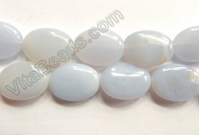 Blue Chalcedony Natural  -  Puff Ovals 16"