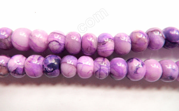 Purple Crazy Lace Agate  -  Smooth Rondels  16"     12 mm